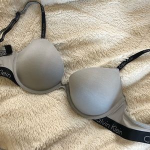gray calvin klein push up bra